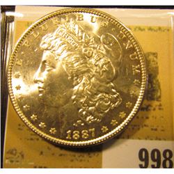 1887 P U.S. Morgan Silver Dollar, Brilliant Uncirculated.