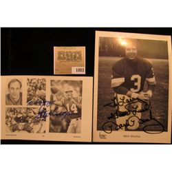 1003 _ (2) Autographed Photo's of Steve Grogan Quarterback of the New England Patriots and Mark Mose