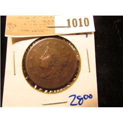 1010 _ 1836 Coronet Head Large Cent