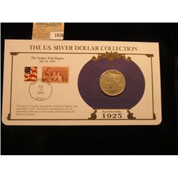 1016 _ 1925 Philadelphia Mint U.S. Peace Silver Dollar in a special protected cover with post marked
