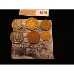1019 _ Six-Piece Type Set of South Africa Coins.