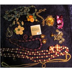 1026 _ Large Group of Costume Jewelry from the 1950 era.