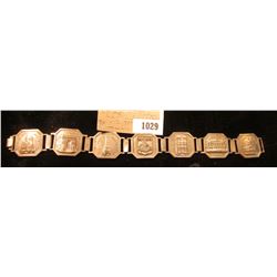 1029 _ Interesting French Bracelet, which depicts the Eiffel Tower, Sacre Coure, Notre Dame, and mor