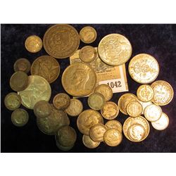 1042 _ Nice Ziplock back of Older Foreign Silver Coins. Over 5 ounces.