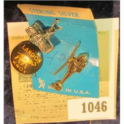1046 _ Sterling Silver Capitol Building Charm; "Landon G.O.P. Knox" Campaign Pin; & "Air-care" Helic
