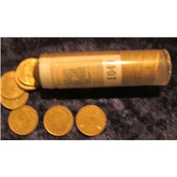 1049 _ 1975 BU Roll of Spanish Un Peseta Coins. (51 pcs.).