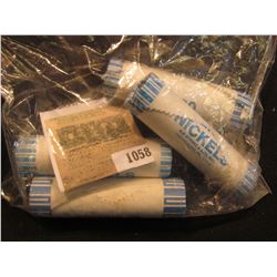 1058 _ (4) Roll Set of Original Bank-wrapped Rolls of Westward Journey Denver Mint Nickels. All Gem 