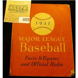 1072 _ "1937 Major League Baseball Facts & Figures and Official Rules", Paperback book, 242 pgs.