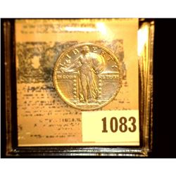 1083 _ 1919 P Standing Liberty Quarter, EF.