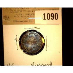 1090 _ 1821 Capped Bust Dime, VG, plugged.