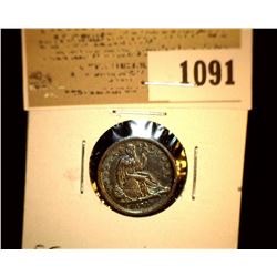 1091 _ 1839 Liberty Seated Dime, EF, toned.