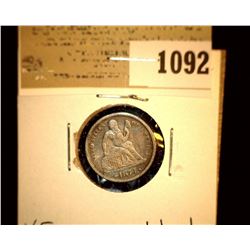 1092 _ 1873 With Arrows Seated Liberty Dime, VF, scratched.