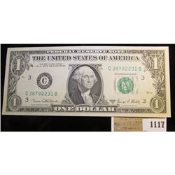1117 _ Series 1969 D $1 Philadelphia Federal Reserve Note, Choice CU.