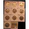 Image 1 : 1133 _ (10) Random date AU-BU 40% Silver Kennedy Half Dollars, all carded and ready to sell.