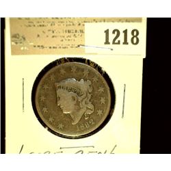 1218 _ 1832 U.S. Large Cent, Large letters, VG.