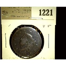1221 _ 1834 U.S. Large Cent, VG, slight bend.