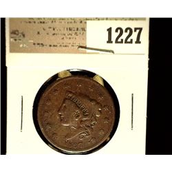 1227 _ 1837 U.S. Large Cent, Very Good,