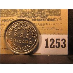1253 _  OWASIPPI SCOUT/CAMPS/B.S.A./CHICAGO/COUNCIL,   GOOD FOR/5¢/IN MERCHANDISE , al., rd.