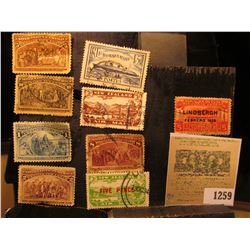 1259 _ (5) Different 1492-1892 Columbian Exposition Stamps, cancelled; Republic de Cuba Five Centavo