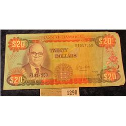 1290 _ 1.10.79 $20 Bank of Jamaica Bank note, VF.