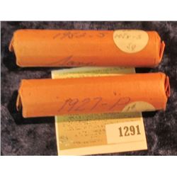 1291 _ 1927 P & 52 S Solid Date Rolls of Lincoln Cents. Circulated. (2 rolls).