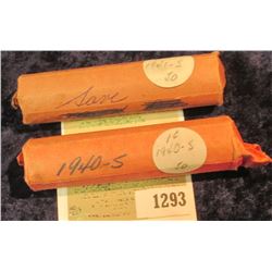 1293 _ 1940 S & 41 S Solid Date Rolls of Lincoln Cents. Circulated. (2 rolls).