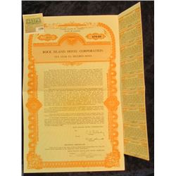 1296 _ 1957  Rock Island Hotel Corporation Ten Year 5% Secured Note  with all but one attached coupo