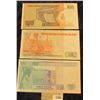 Image 2 : 1298 _ 10, 50, & 100 Intis Bank notes from the Central Bank of Peru. all Crisp Uncirculated.
