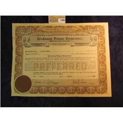 1306 _ 1935 dated stock certificate for 5 Shares of "Tri-County Finance Corporation, Rock Island, Il