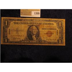 1309 _ Series 1935 A "Hawaii" Overprint World War II Silver Certificate