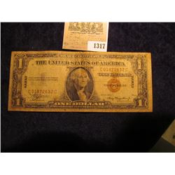 1317 _ Series 1935 A "Hawaii" Overprint World War II Silver Certificate