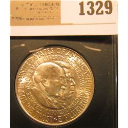 1329 _ 1954 P Washington/Carver Silver Commemorative Half-Dollar, BU. In a plastic slab, but not gra