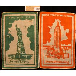 1338 _ "New York 1939 Statue of Liberty" & "New York 1939 Empire State Building" Cigar Company Cloth