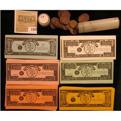 1344 _ Bundle of John Deere VIP Auction Money J.D. Chairman Hewitt's Home; & a solid date roll of 19