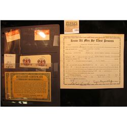 1354 _ Some various labels which Doc had stored in a stamp page, includes "CE" Christian flags, K.O.