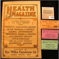 1358 _ Three Piece Set of Coalport : Opera : House Parquette. Reserved Seat, Admit One Merchant's Ga