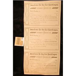 1364 _ Unissued 1850 era Sheet of "Iowa Central Air Line Rail road Company Interst Certificates". Se