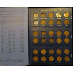 1374 _ 1909-1940 Partial Set of Lincoln Cents in a Deluxe Whitman album with coins grading up to AU.