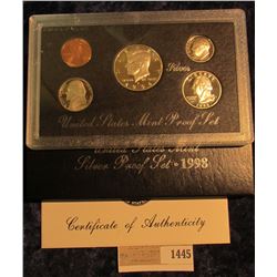 1445 _ 1998 S US Silver Proof Set. Original as Issued.
