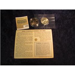 1453 _ Solid 14K Gold Kennedy Memorial Miniature Half Dollar, 1986 S Statue of Liberty Half Dollar, 