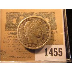 1455 _ 1900 P Barber Quarter, VF.