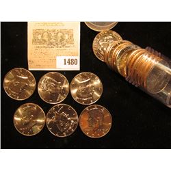 1480 _ 2013 D Solid-date Roll of Kennedy Half Dollars. Gem BU, stored in a plastic tube.