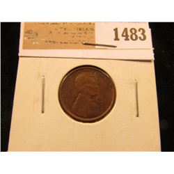 1483 _ 1909 P VDB Lincoln Cent, Brown Almost Uncirculated.