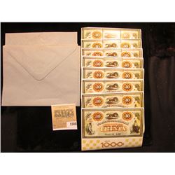 1508 _ (9) Mint Sheets of "Brazil 76 0,80 agencia 1000" complete with envelopes.