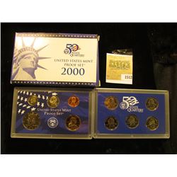 1512 _ 2000 S U.S. Proof Set, Original as issued. A nice attractive set with all coins exhibiting Ca