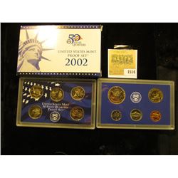 1514 _ 2002 S U.S. Proof Set, Original as issued. A nice attractive set with all coins exhibiting Ca