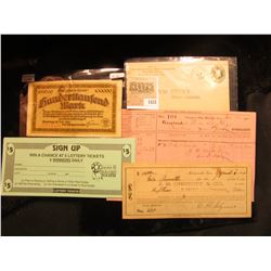 1523 _ 1884 Treasurer's Office, Muscatine, Iowa Tax Receipt; 1893 Stamped Cover "The First National 