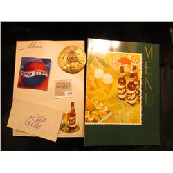 1555 _ 1996 Pepsi Stuff Catalog; (2) different Schlitz Beer blank advertising Menus; 24K gold plated