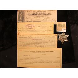 1564 _ 1927 Check drawn on "First National Bank Belle Fourche, S.D."; 1917 Promissory Note payable t