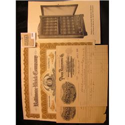 1566 _ 25 Share Stock Certificate "Hydraulic-Press Brick Company", St. Louis, Mo.; 125 Share Stock C